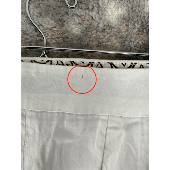 Adrienne Vittadini Size 10 Knee Length Wrap Skirt White Button Stretch - Picture 2 of 9